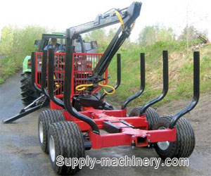 Log Trailer with Crane